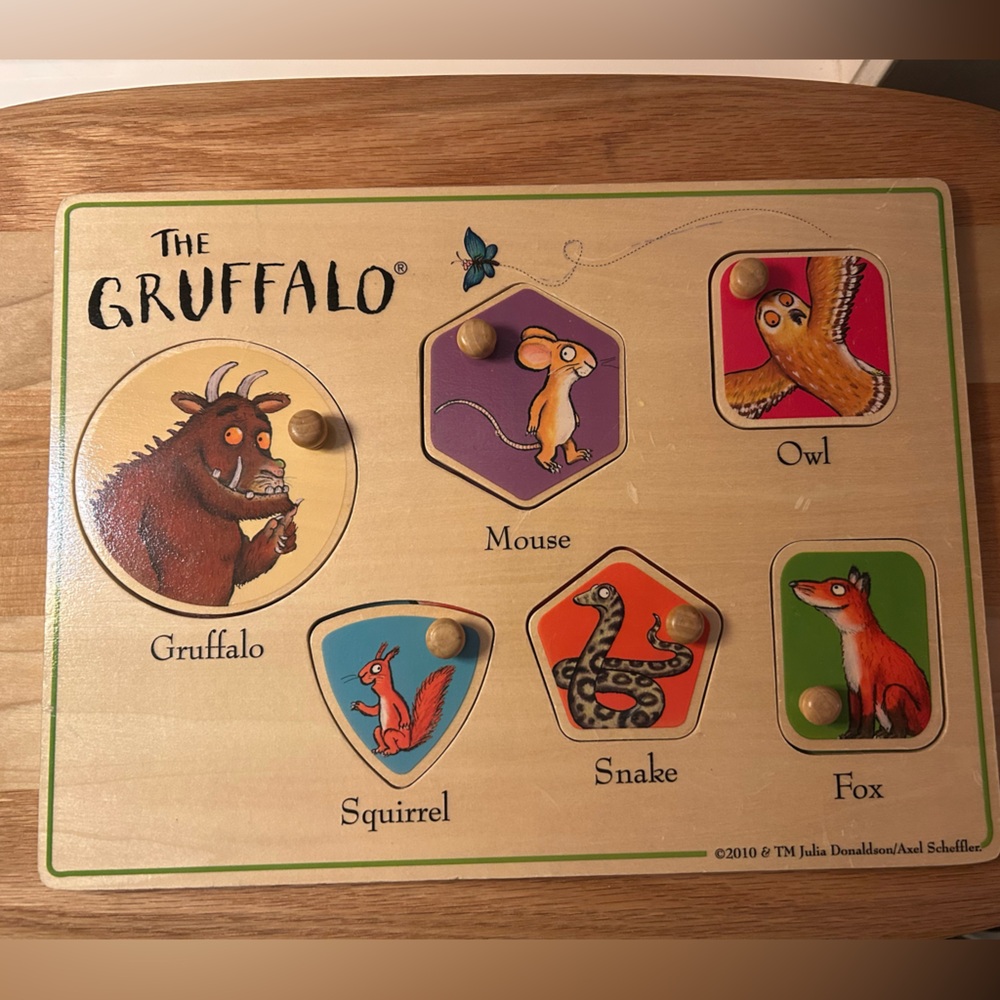 4/$20🌷 🦉The Gruffalo Wooden Peg Puzzle! 🐍 Children’s Puzzle